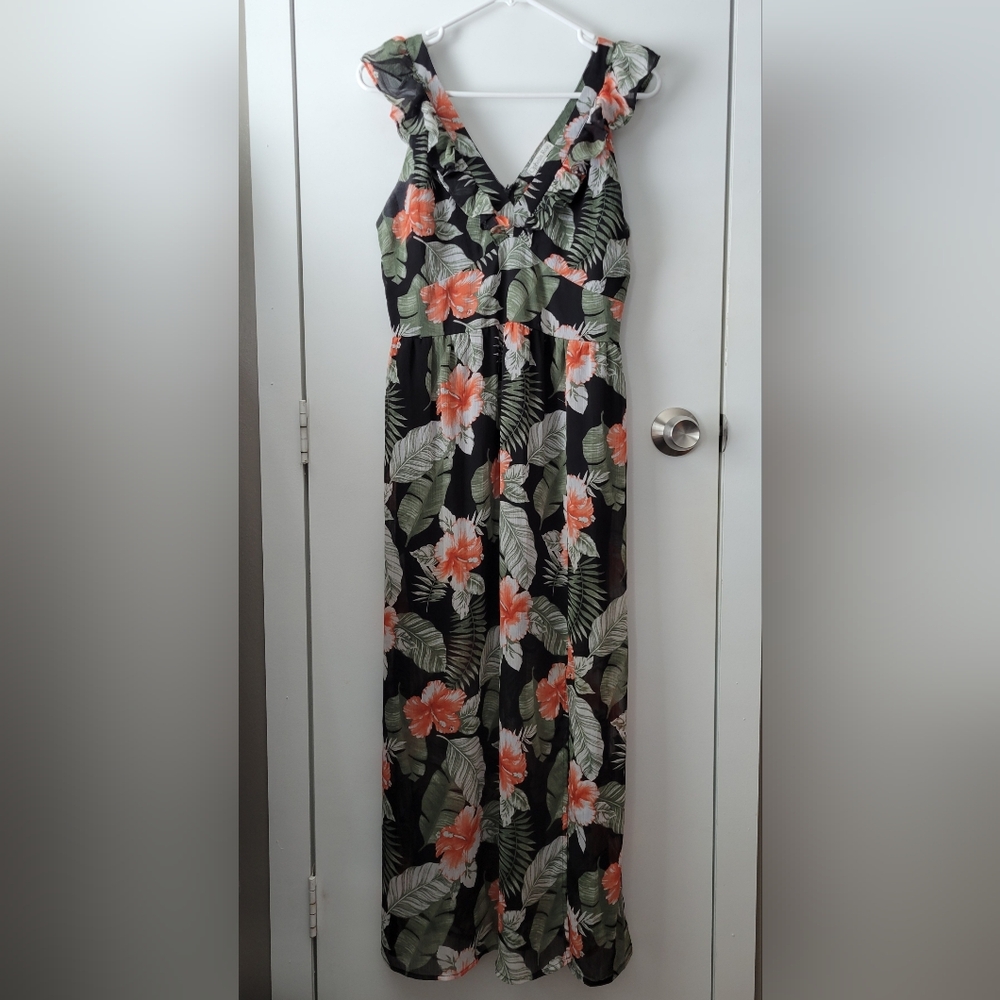 Ophelia Roe Floral Tropical Maxi Dress